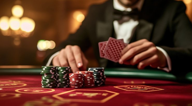 Live dealer studio setup at nx303 slot Bali Vacation with HD camera angles